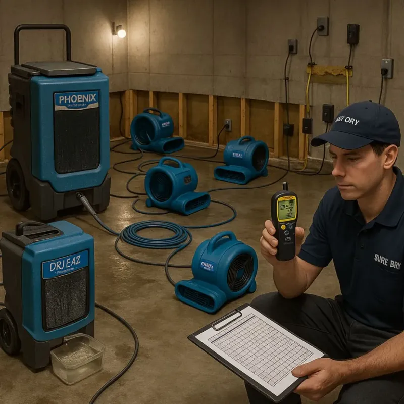 Structural Drying and Dehumidification process in Kenner, LA